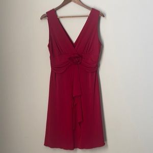 Women red dress with rose details